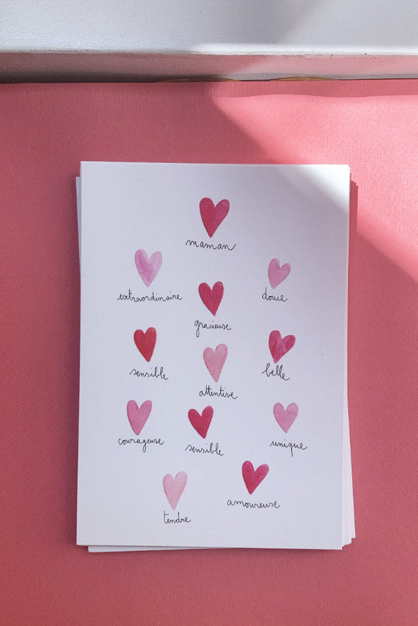 Carte Maman coeurs de "Papillonage"